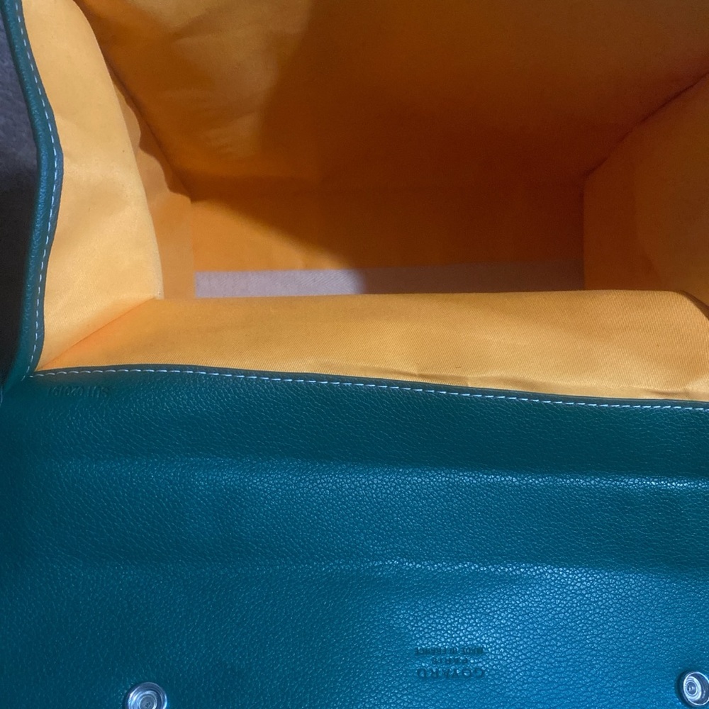 Saint Léger Goyard Green and Gold Leather Backpack